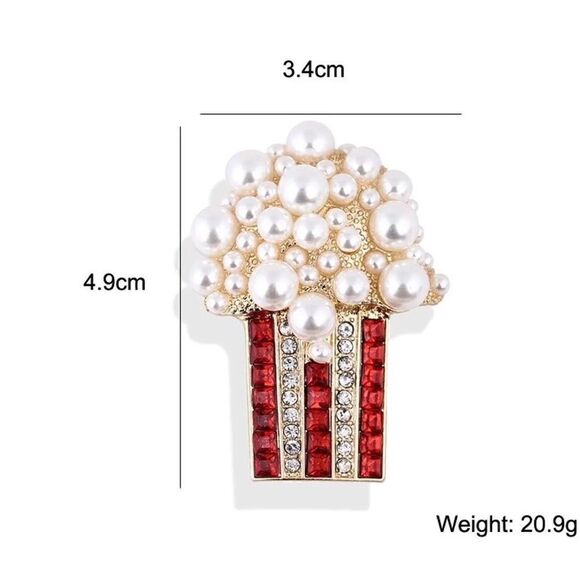 🍿 Betsey Johnson fun popcorn brooch 🍿 - Picture 3 of 3